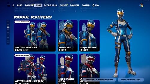 You can now purchase the Mogul Master and Alpine Ace skins in Fortnite. (Image via Epic Games)