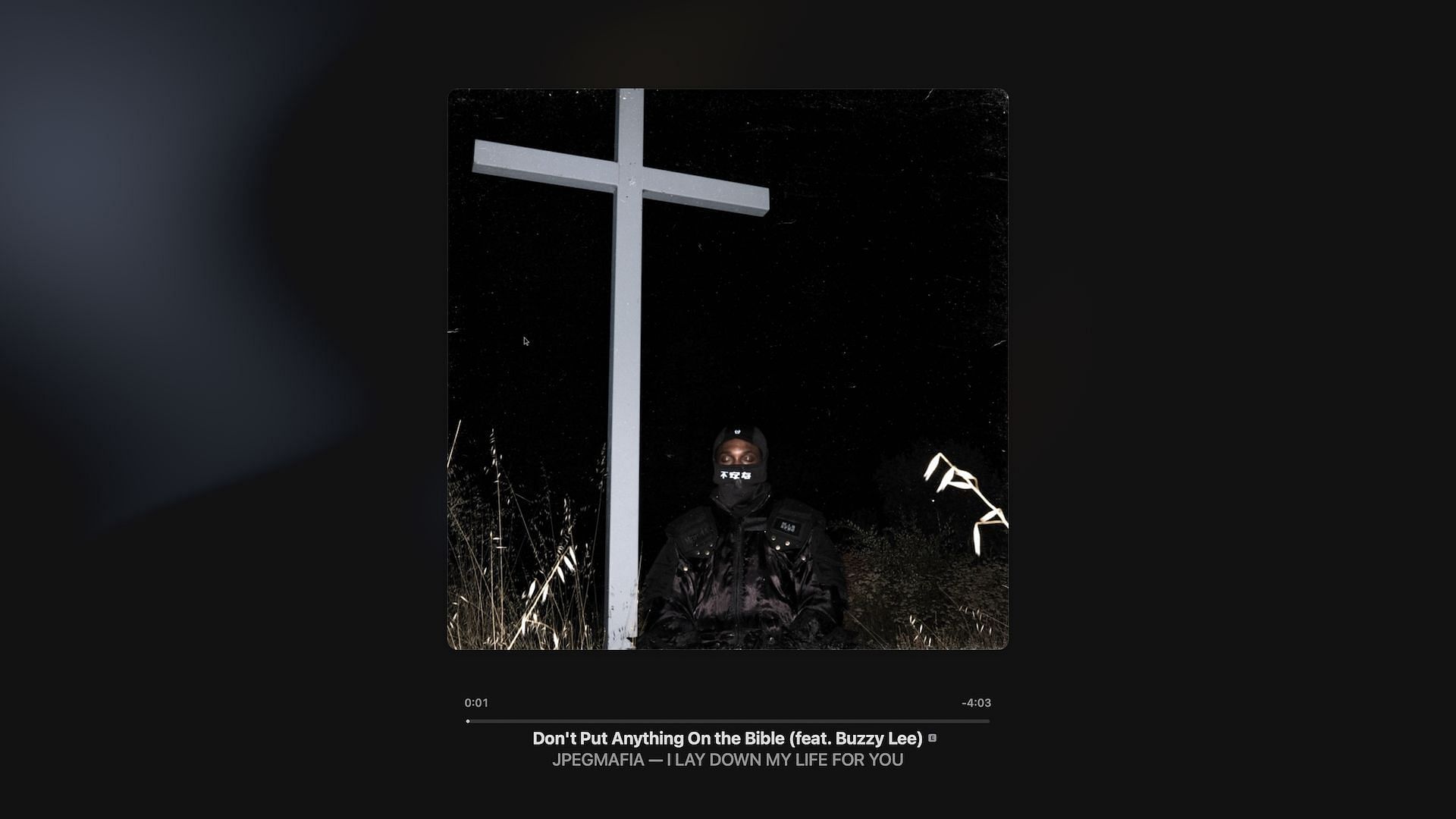 Track 13 on JPEGMafia&#039;s fifth studio album &#039;I LAY DOWN MY LIFE FOR YOU&#039; (Image via Apple Music)