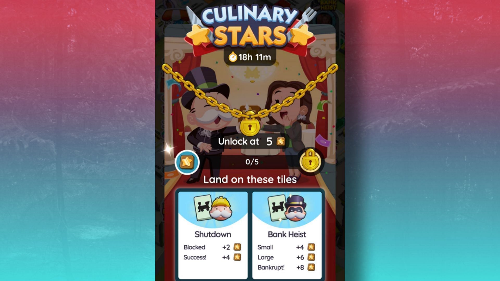 Stars are required for progression in Culinary Stars event (Image via Scopely)