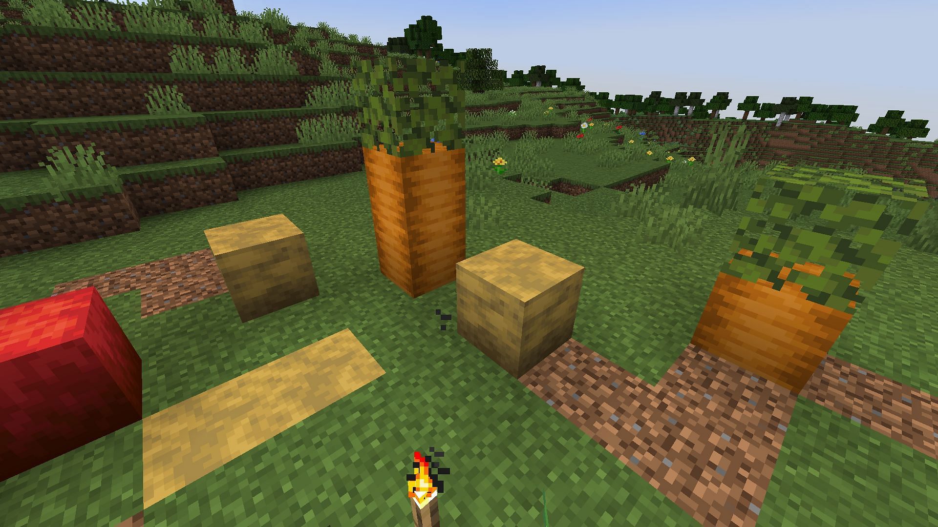 An assortment of giant crops (Image via Mojang)