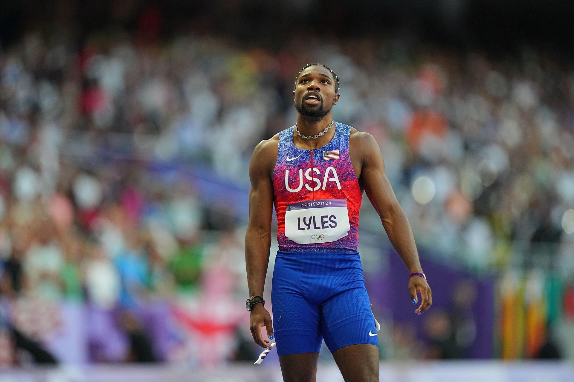 Noah Lyles at the 2024 Summer Olympics in Paris (Image via Getty Images)