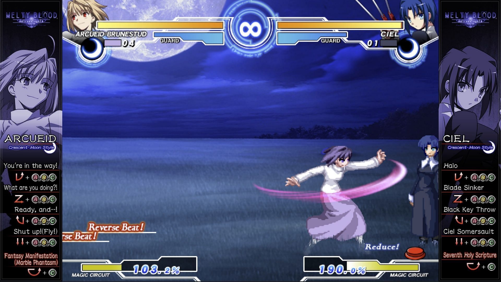 Even classics like Melty Blood feel so good on the QRD Maestro S3 (Image via ArcSysWorks)