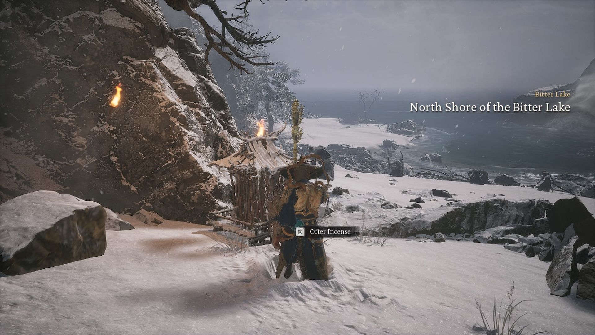 North Shore of the Bitter Lake Keeper&#039;s Shrine in Black Myth Wukong (Image via Game Science)