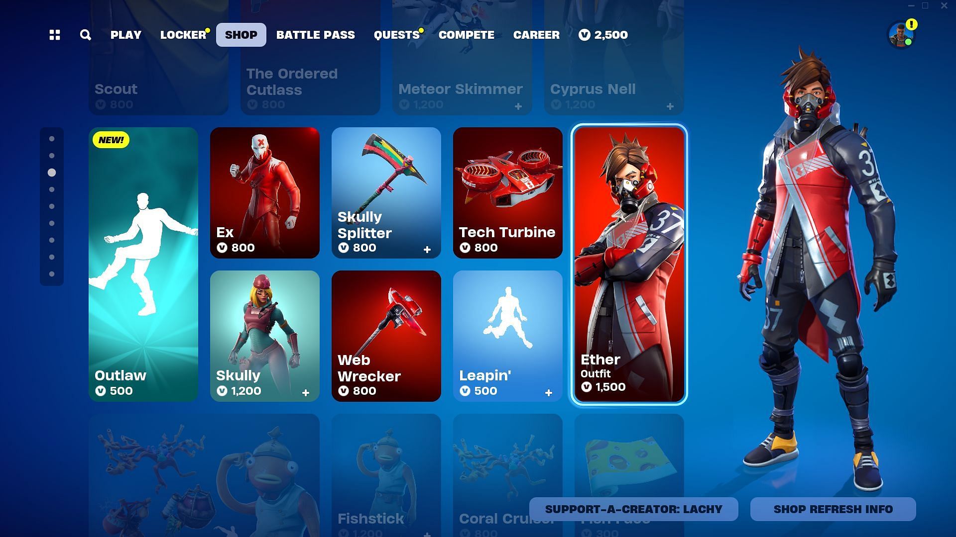 You can purchase the Ether skin in the Fortnite Item Shop (Image via Epic Games)