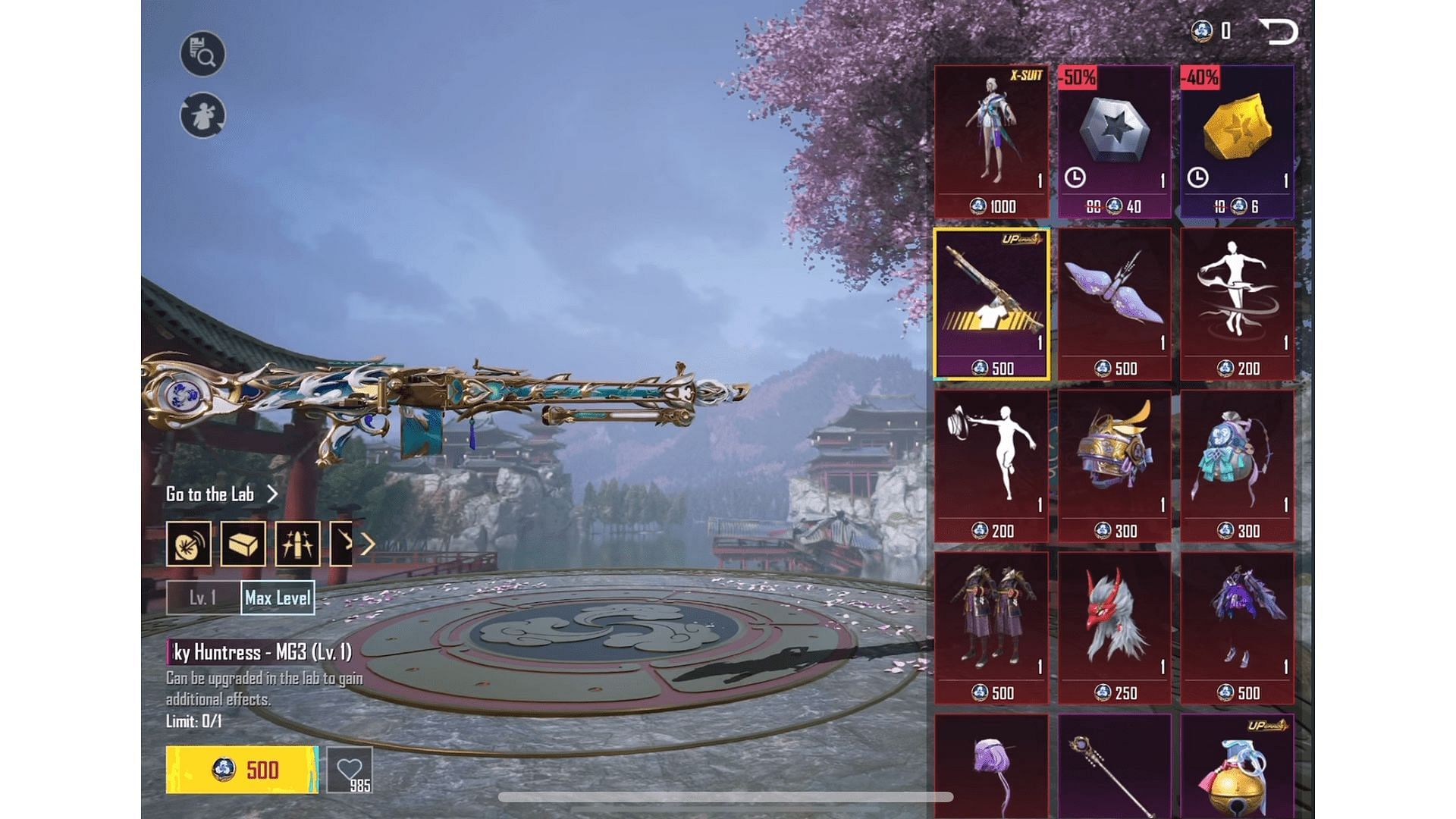 Upgrade the Sky Huntress MG3 skin (Image via Tencent Games)