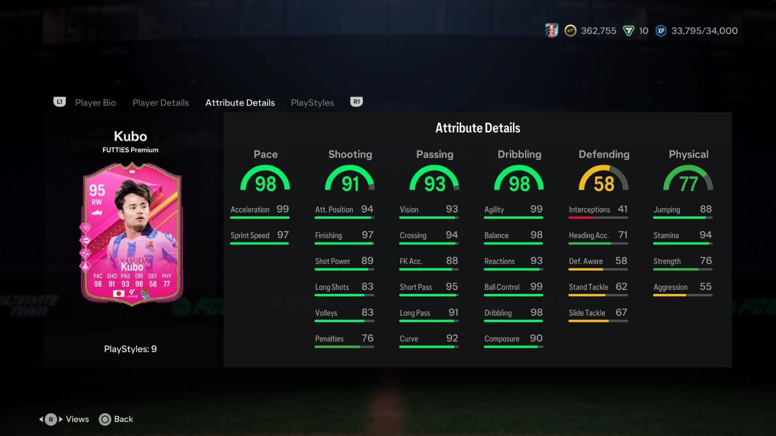 The card has amazing stats (Image via EA Sports)