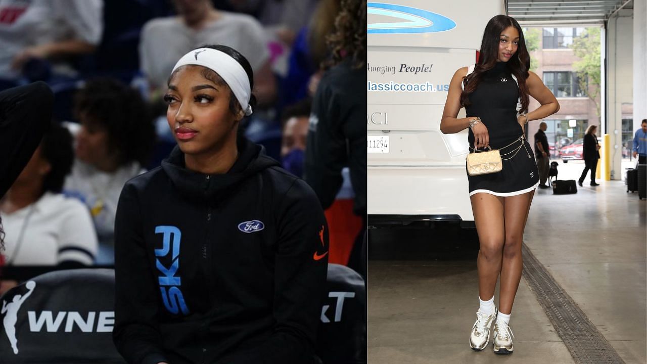 Angel Reese wore an all-Chanel outfit for her pregame entrance leading into the Sky-Mercury game on Thursday. [photo: @chicagosky, @angelreese5]