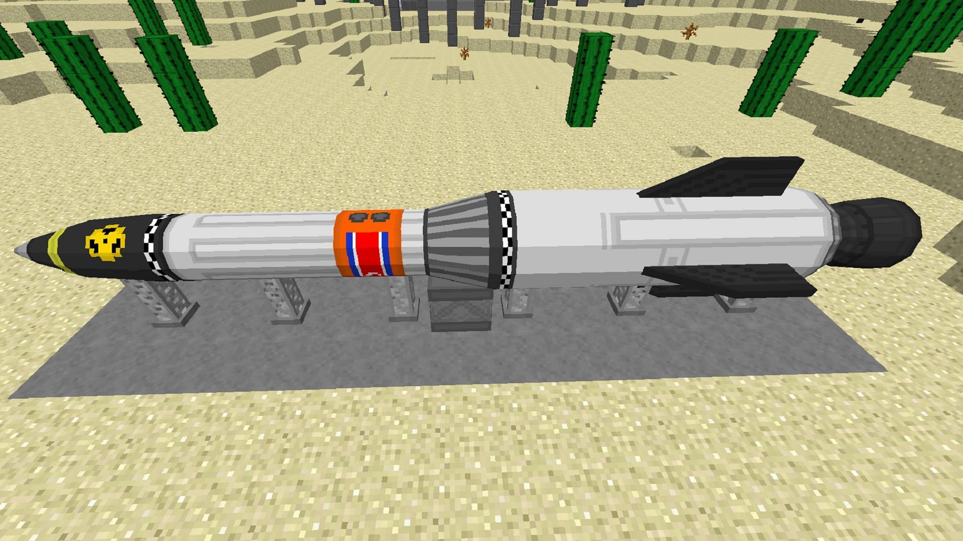 A missile assembly in the Hbm Nuclear Tech mod for Minecraft (Image via HbmMods/Modrinth)