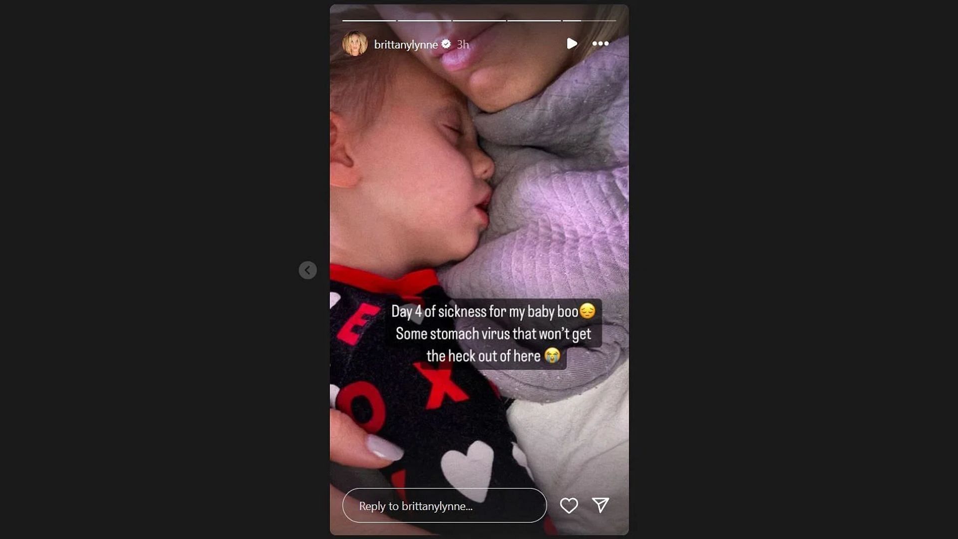 Patrick Mahomes' wife posts a story about her sick daughter Sterling [Image credit: @brittanylynne IG]