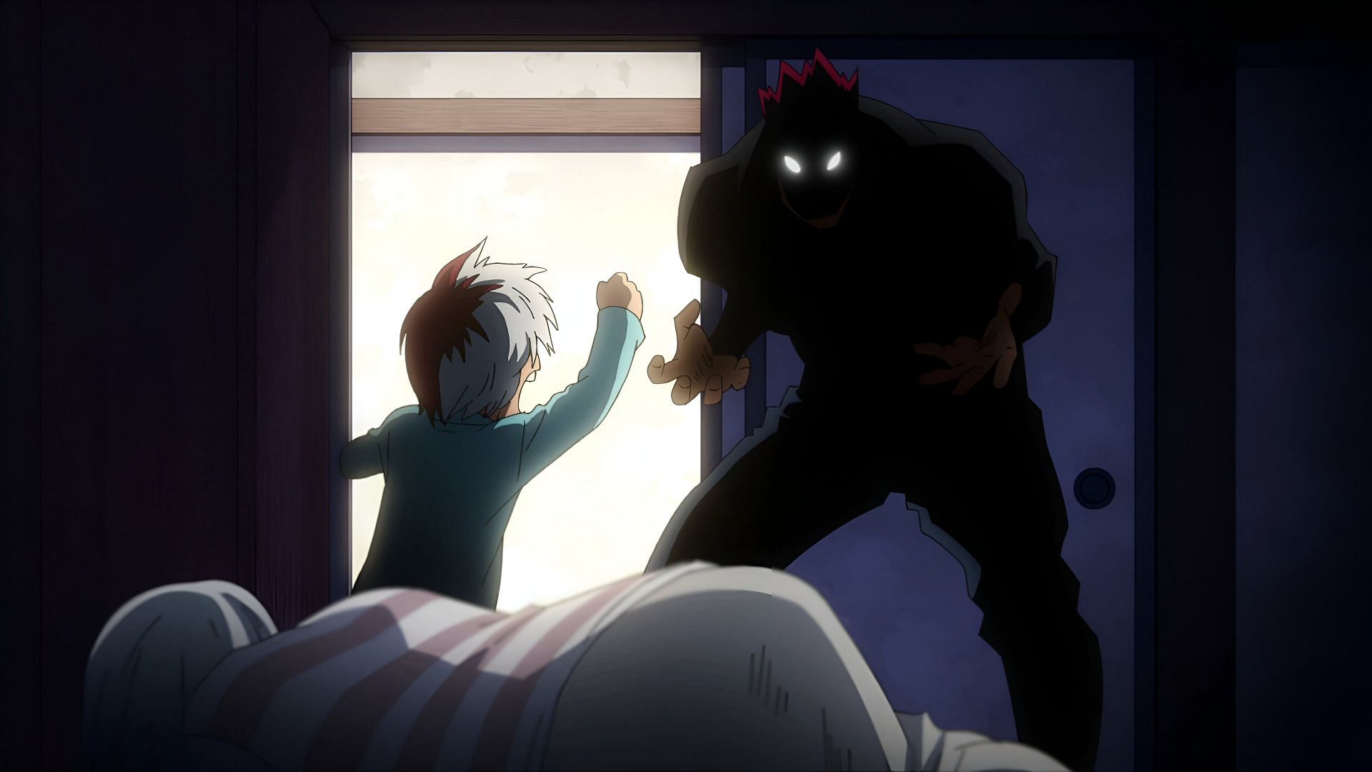 Endeavor beating Rei (Image via Shueisha)