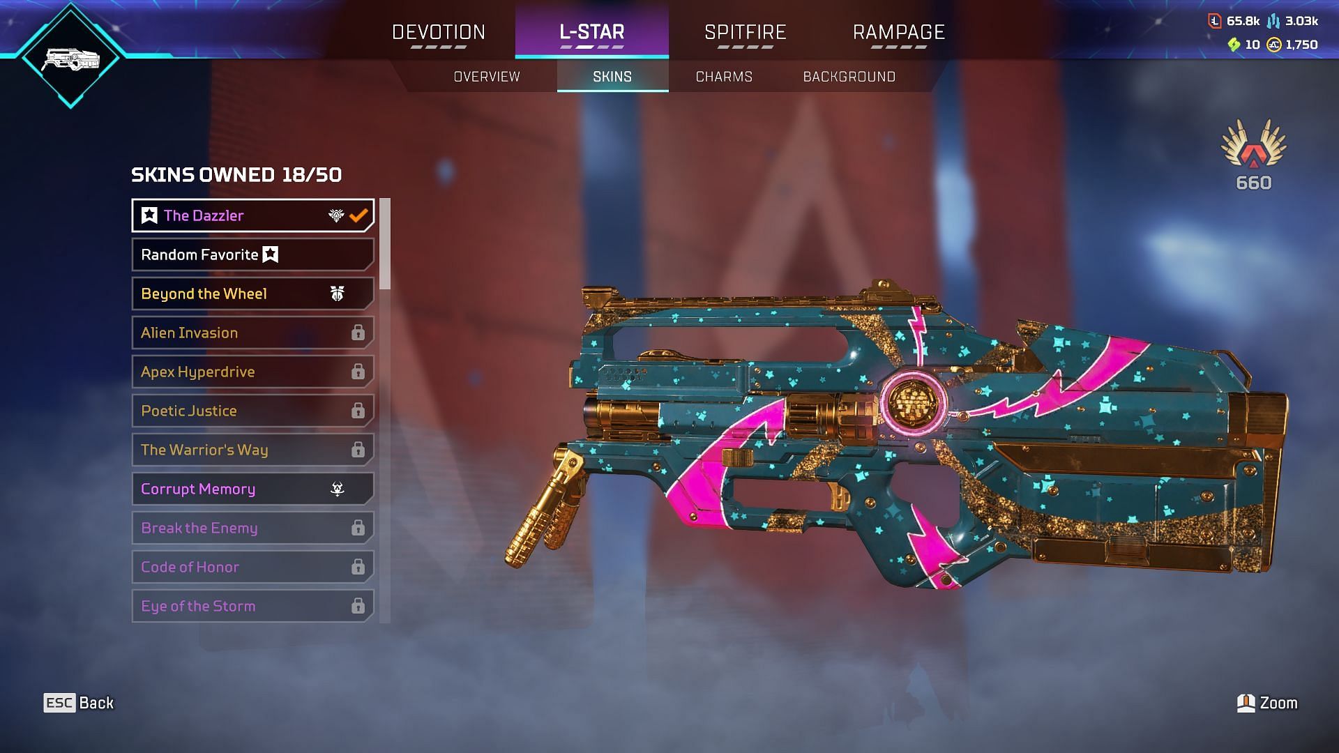 An L-Star skin that players could get by collecting all 45 Treasure Packs during Season 16 (Image via EA)