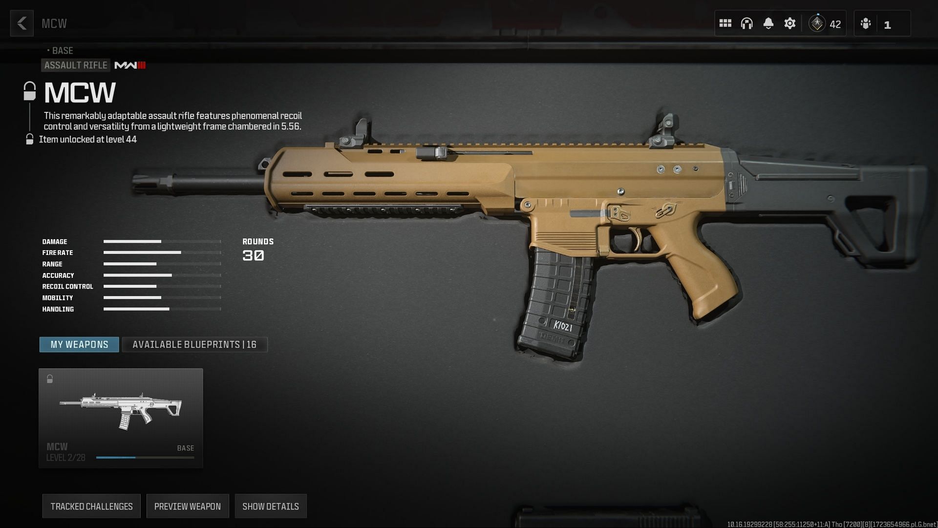 MCW assault rifle in WZ (Image via Activision)