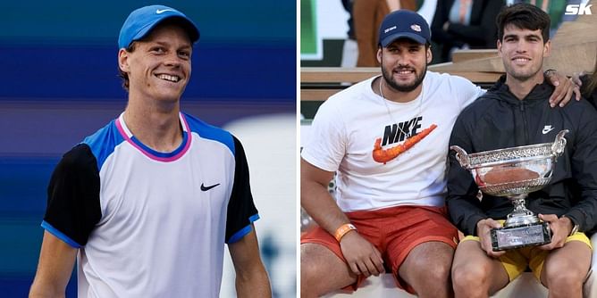 "Careful Jannik Sinner, this guy serves better than you" - Carlos Alcaraz hilariously warns Italian about his brother Alvaro during US Open practice