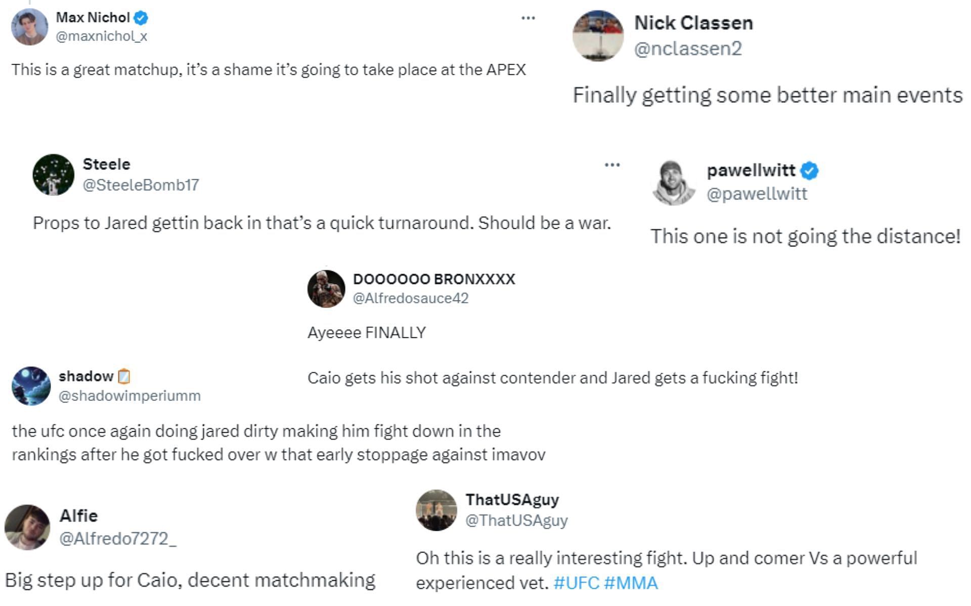 MMA fans react to Jared Cannonier vs. Caio Borralho