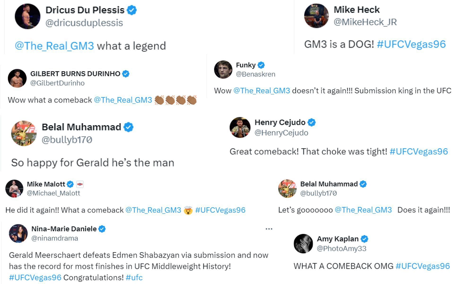 Screenshot of fan reactions to UFC&#039;s post on X