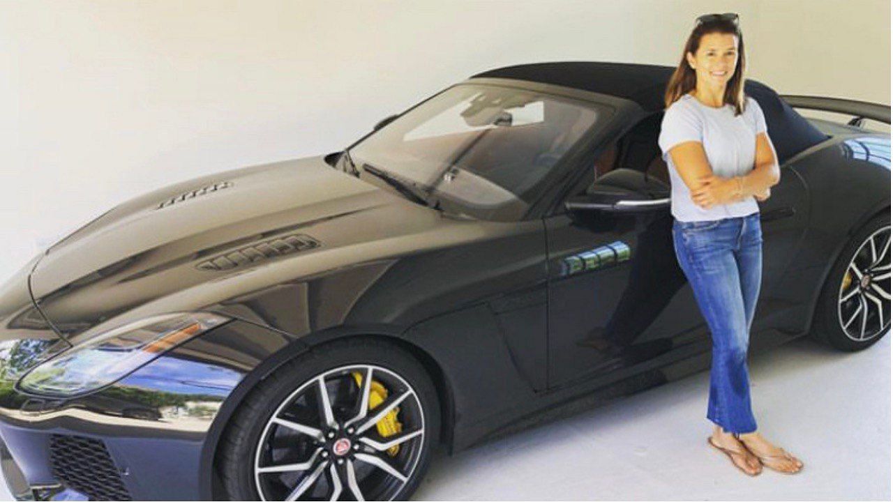 Danica Patrick infront of a 2020 Jaguar F-TYPE SVR. Image credit: Patrick