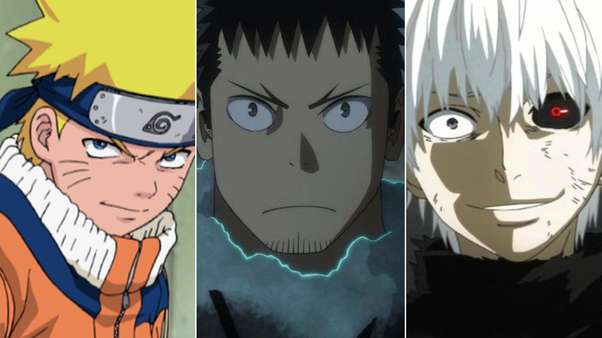 Naruto Uzumaki, Kafka Hibino, Ken Kaneki 