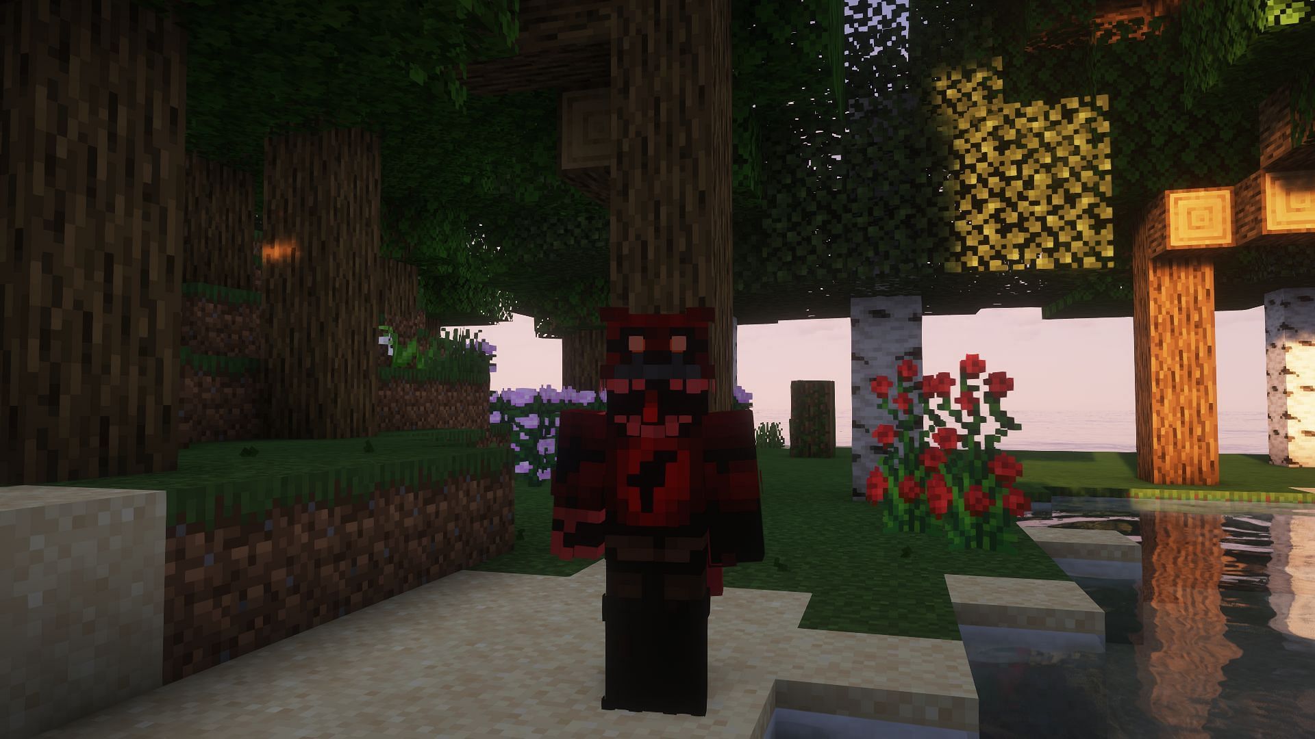 This Nightmare Foxy skin has piercing eyes (Image via Mojang)