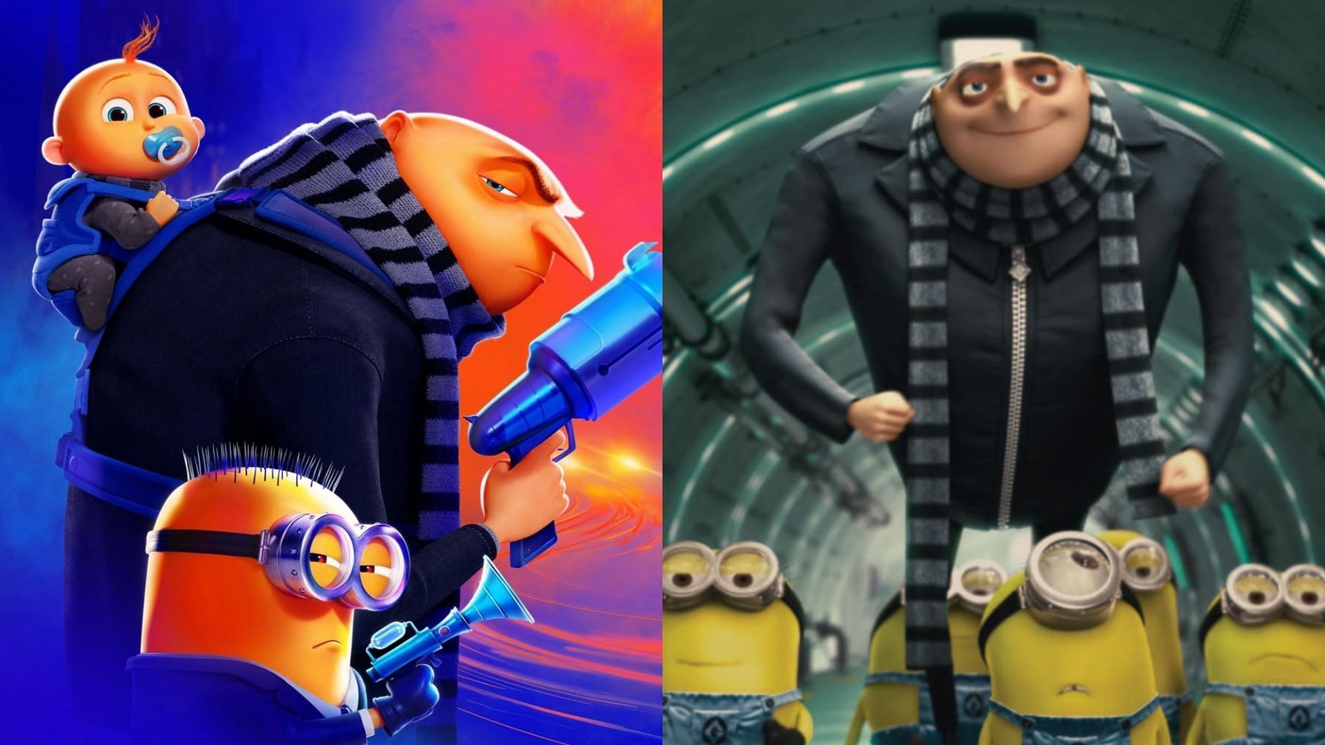 Still from Despicable Me 4 and Despicable Me (Image via Amazon Prime)