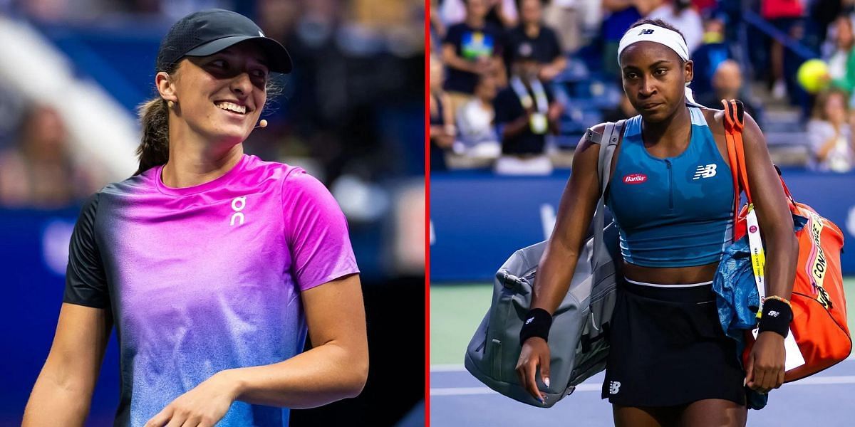 Iga Swiatek (L), Coco Gauff (R). (Images: All via Getty)