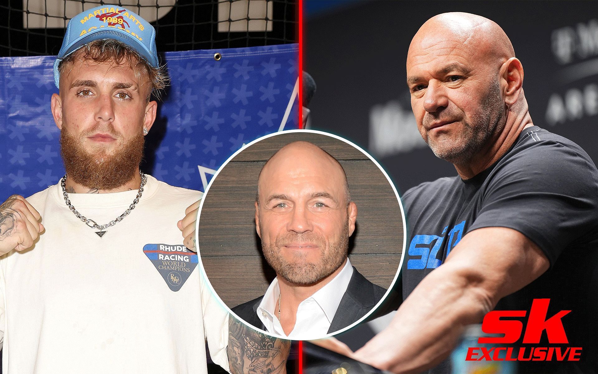 Randy Couture (inset) praises Jake Paul (left) for pointing out the UFC