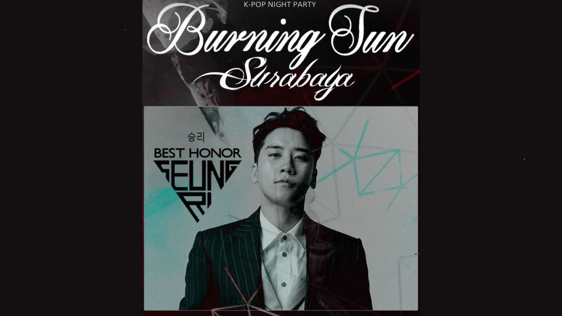 Seungri and Burning Sun event poster (Image via Instagram/@tsvmanagement_official)