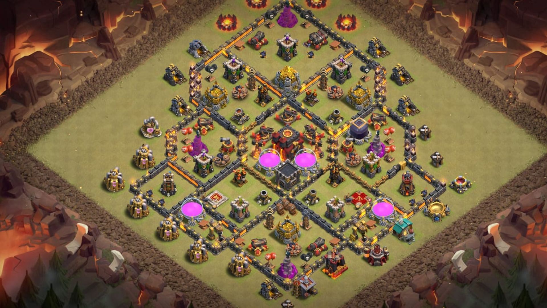 Asymmetrical war base (Image via Supercell)