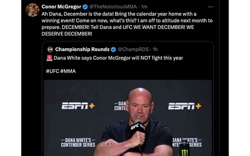 Screenshots from @The NotoriousMMA on X