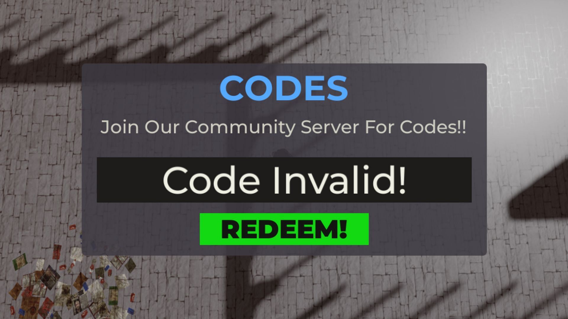 Chained Together invalid code issue (Image via Roblox)