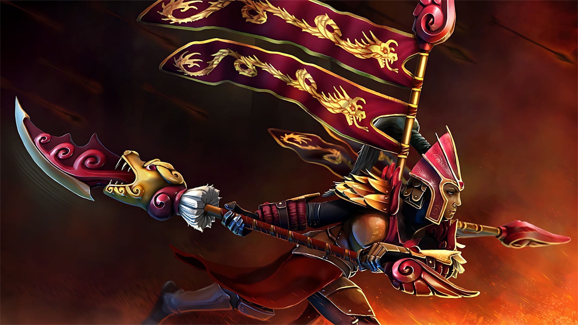 Legion Commander&#039;s Commander of the Dragon Guard set (Image via Valve)