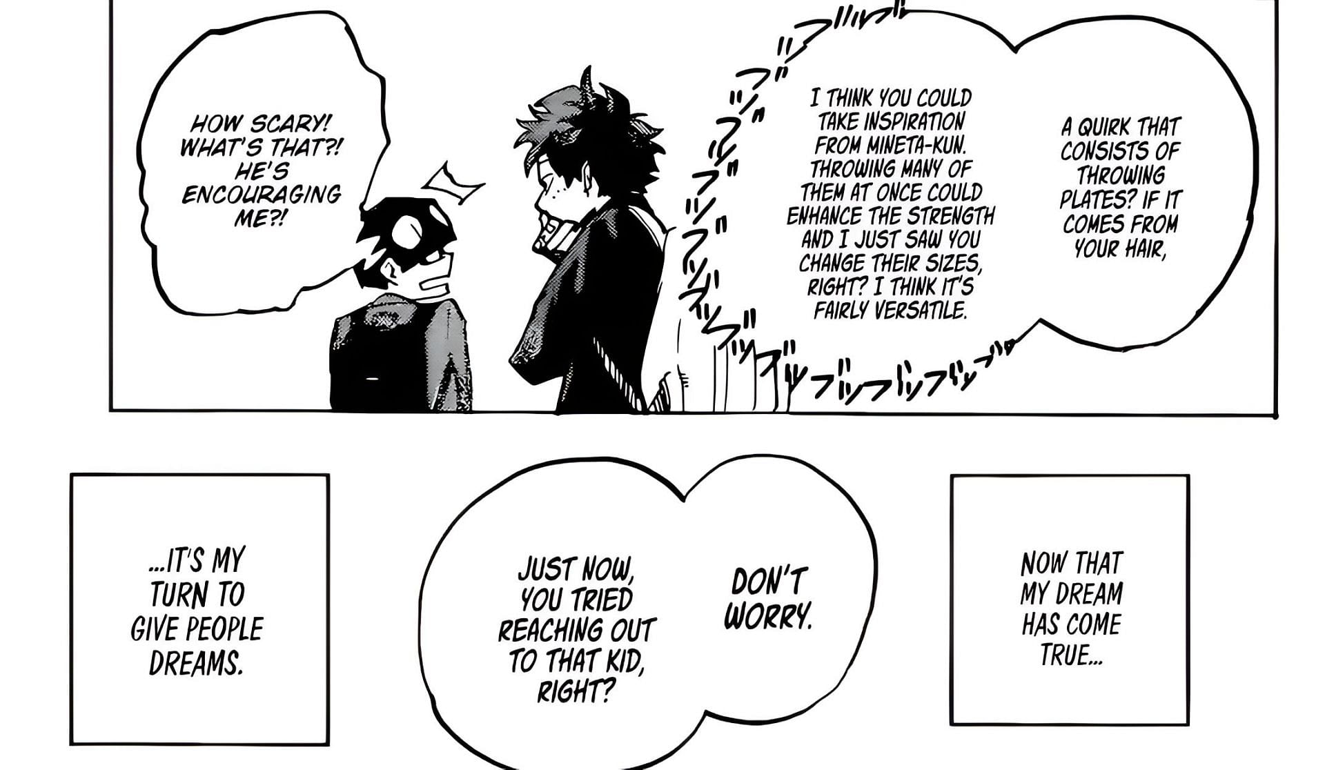 Deku helping Dai regarding his quirk use (Image via Shueisha)