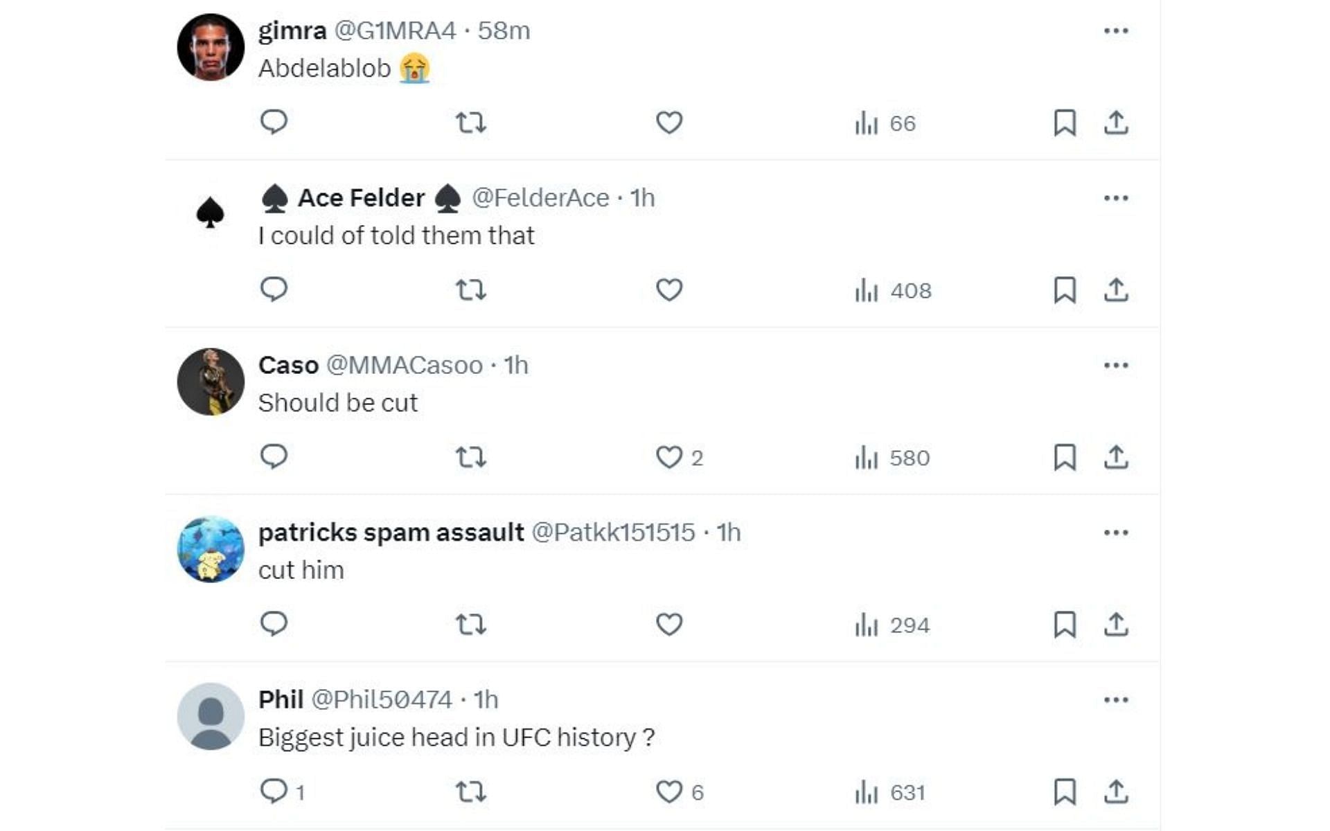 Comments on the news. [Image credit: @mma_kings on X]