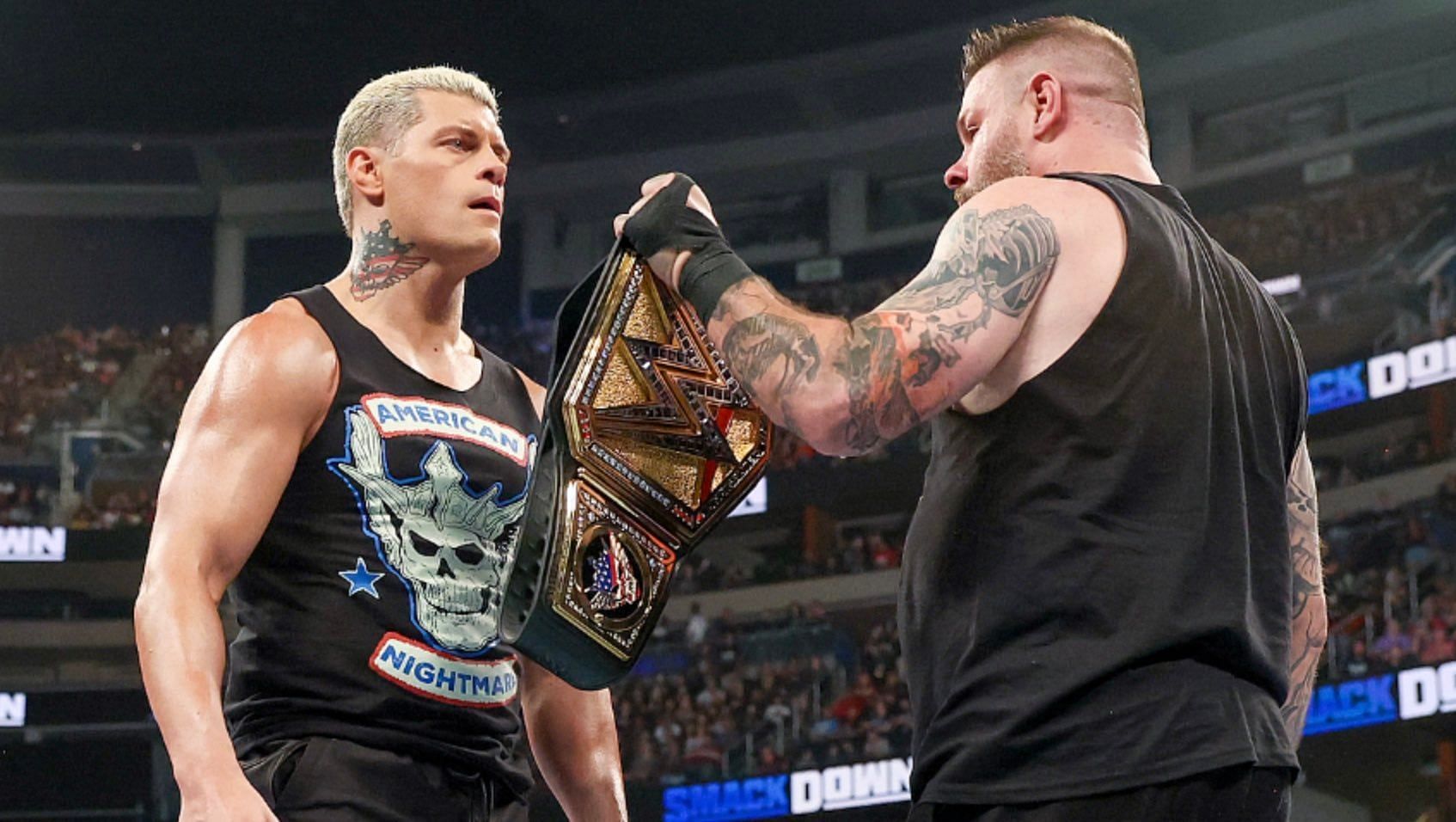 Cody Rhodes (left) &amp; Kevin Owens (right) [Image credits: Grayson Waller