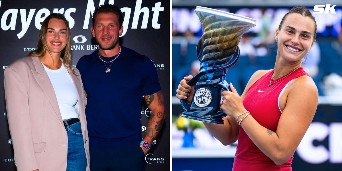 Aryna Sabalenka kisses boyfriend Georgios Frangulis after Cincinnati Open triumph (Source: Getty)