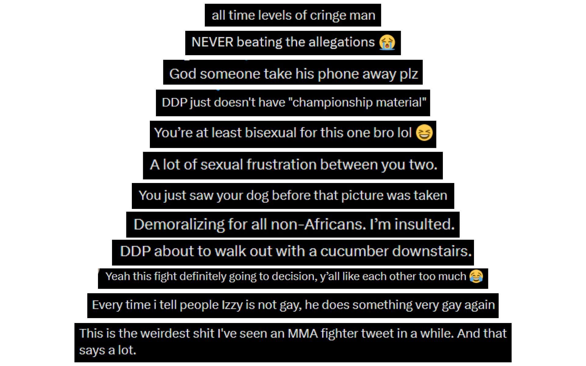 Comments from Israel Adesanya&#039;s post