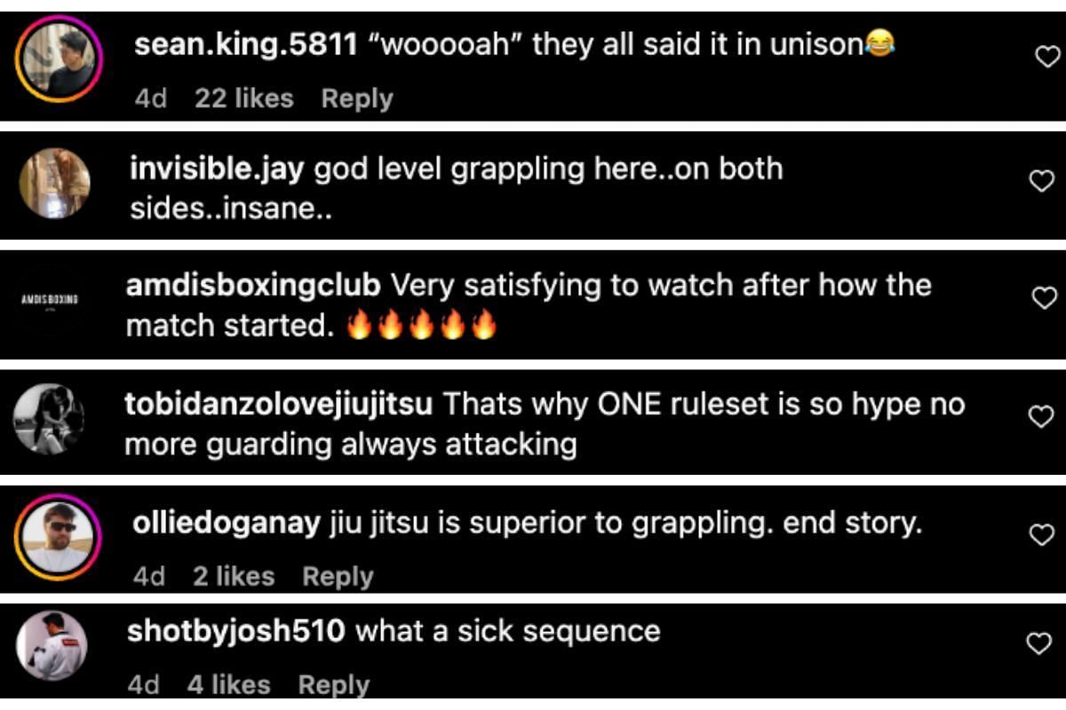 Screenshot of fans&#039; comments