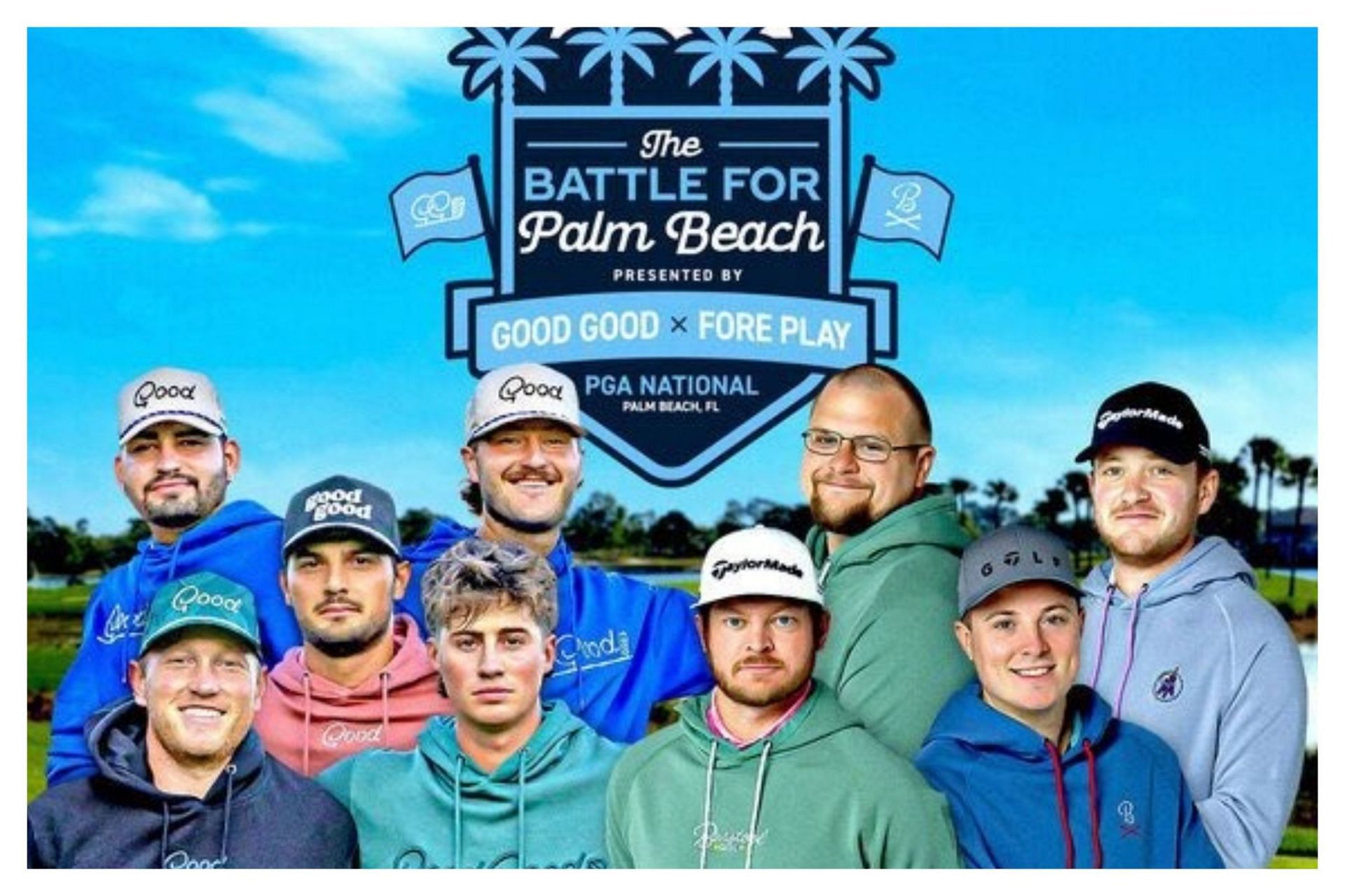 The Good Good Golf and Fore Play announced the Battle For Palm Beach, a Creator Classic like event at PGA National (Image via X@ForePlayPod)