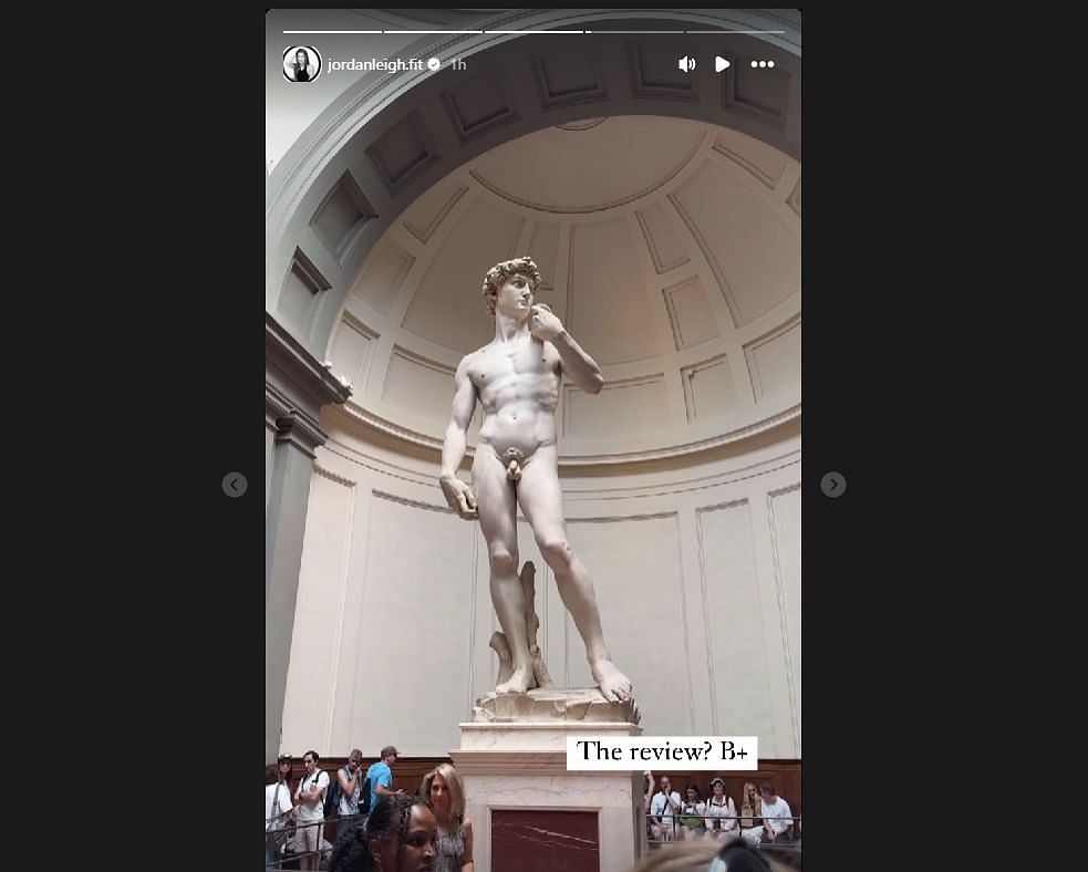 Statue of David, rated by Laine (Credit: IG @jordanleigh.fit)