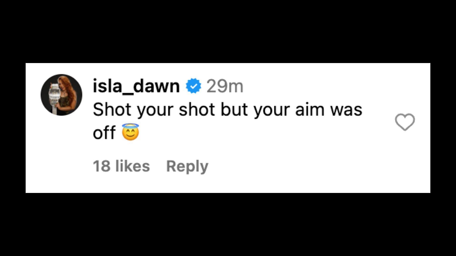 Dawn takes a hilarious shot at Baszler on Instagram.