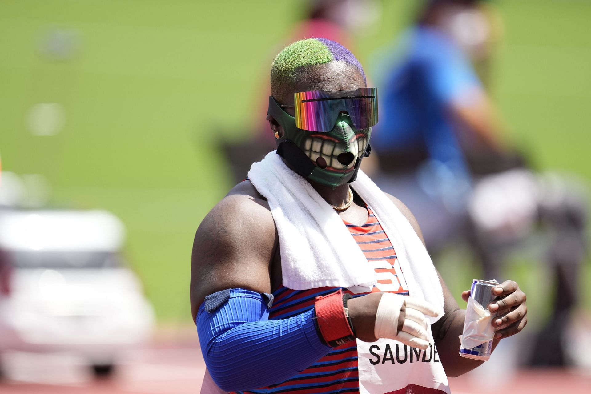 Raven Saunders during the 2020 Olympic Games in Tokyo, Japan.. (Photo by Getty Images)