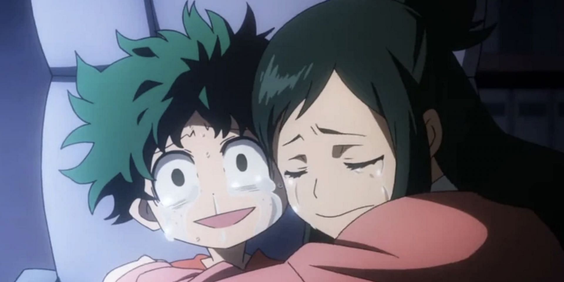 Izuku Midoriya and Inko as seen in anime (Image via Bones)