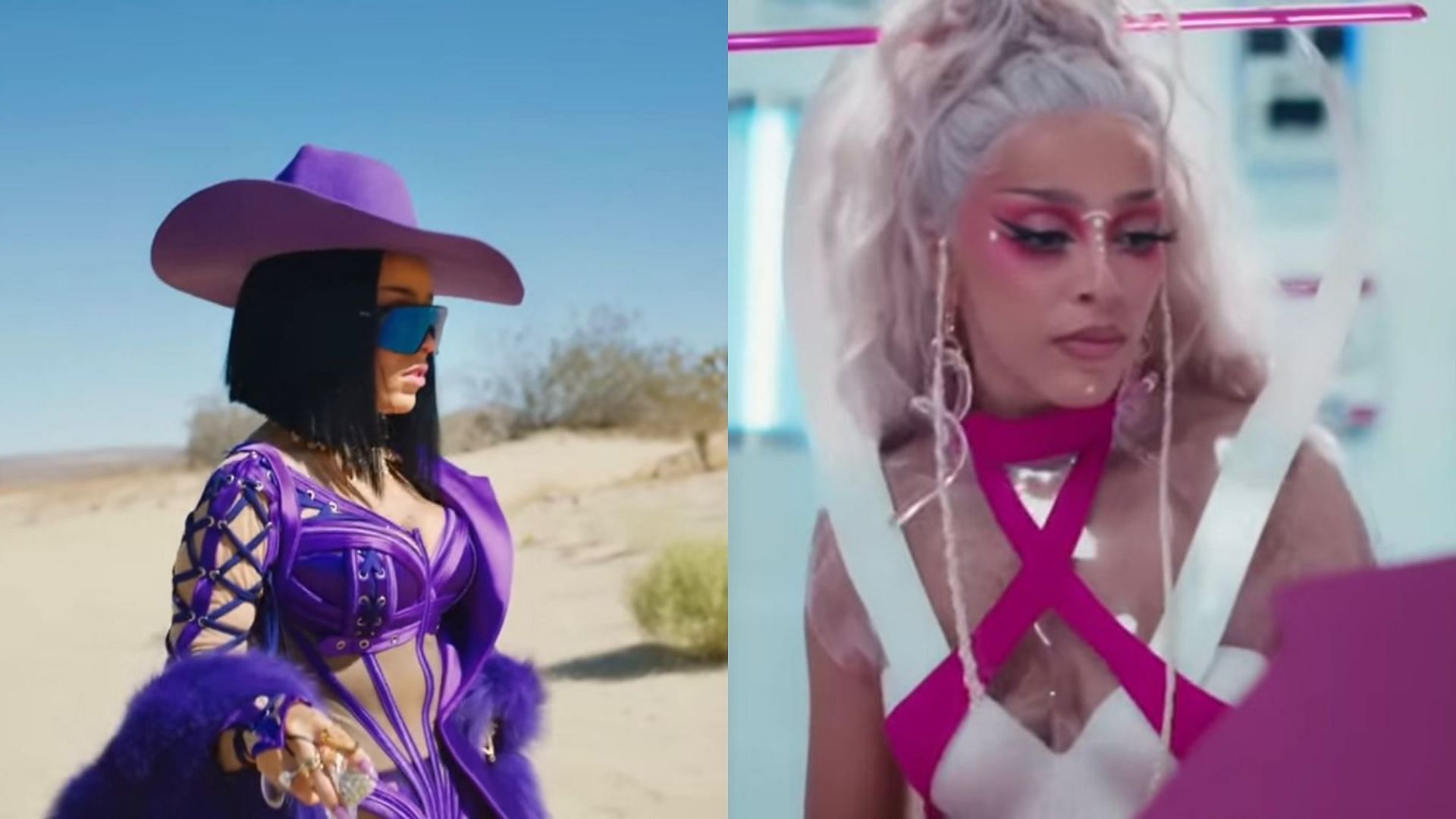 Still from Rules and Get Into It (Images via Youtube/Doja Cat)