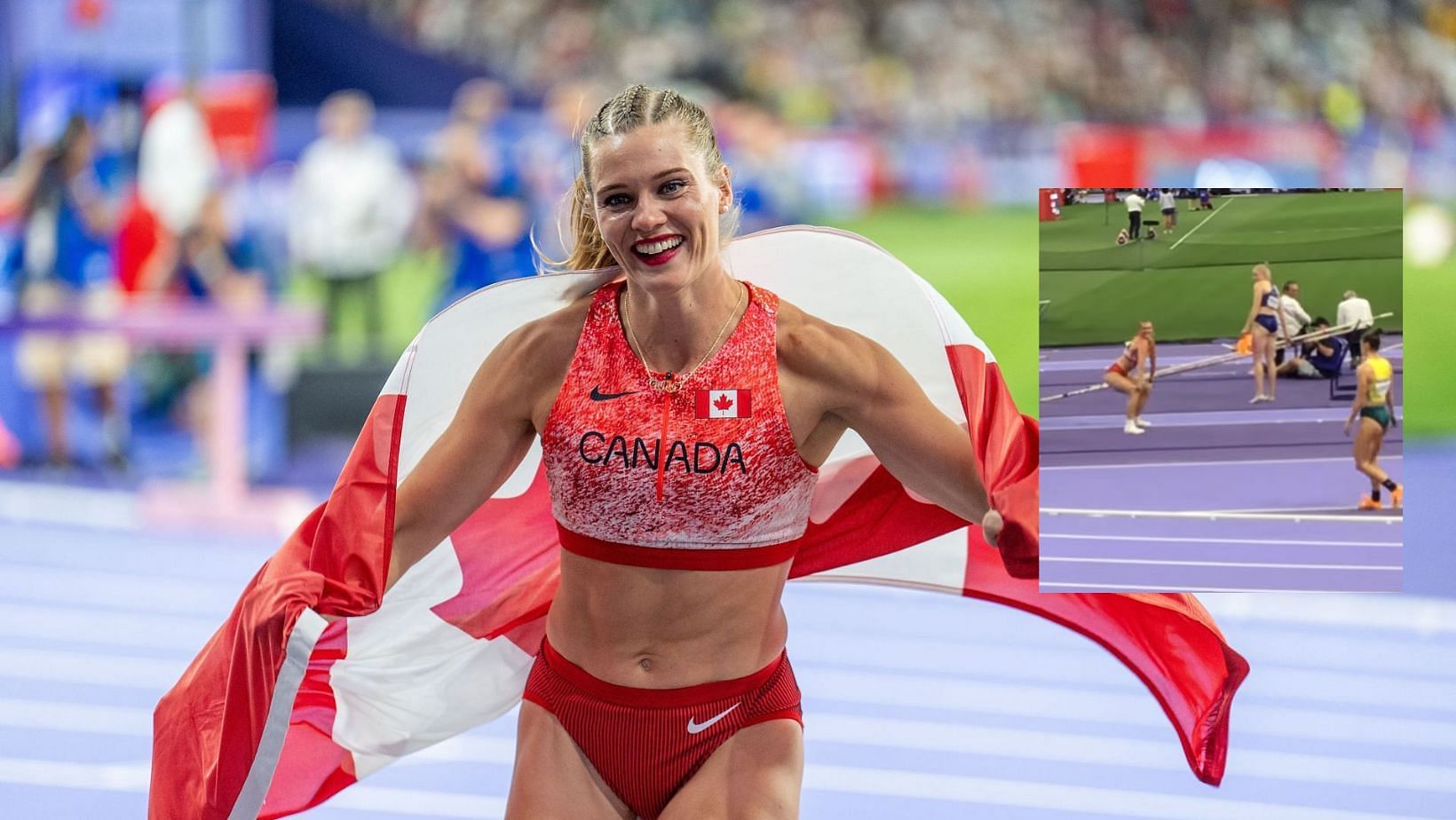 Watch Alysha Newman celebrate her Paris Olympics bronze (Image Source: Getty and @alyshanewman on Instagram) 