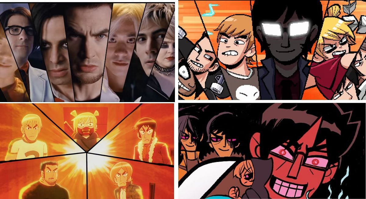 The League of Evil Exes across the Scott Pilgrim franchise (Image via Universal Pictures, Oni Press, Science Saru, and Ubisoft)