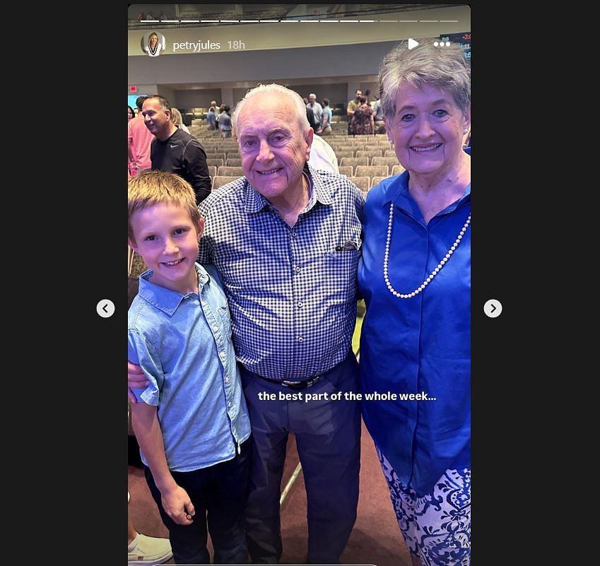 Boyd in church with grandparents (IG: @petryjules)