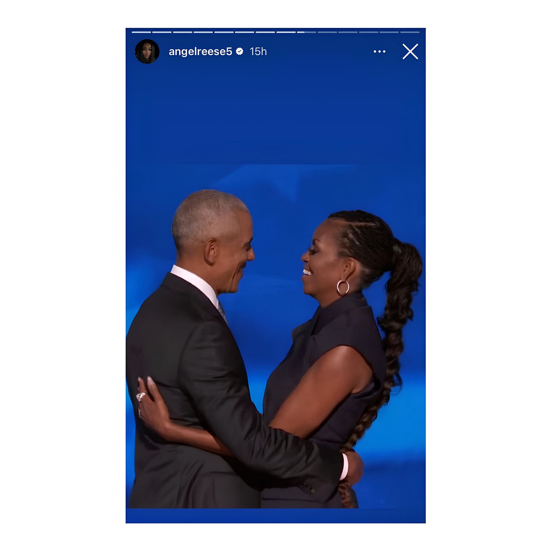 Chicago Sky rookie Angel Reese shared a heartfelt moment between Barack and Michelle Obama