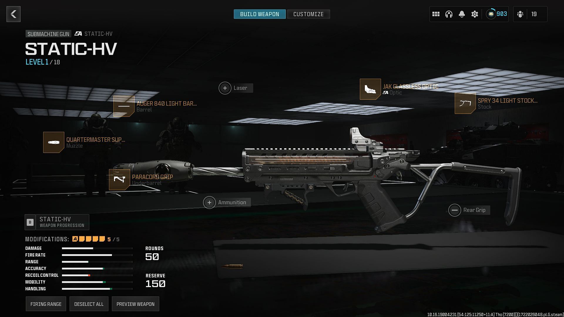 HV Static in the meta SMG in MW3 Season 5 (Image via Activision)