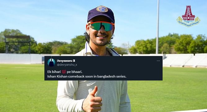 "Comeback soon in bangladesh series" - Fans react as Ishan Kishan hits century in Buchi Babu tournament