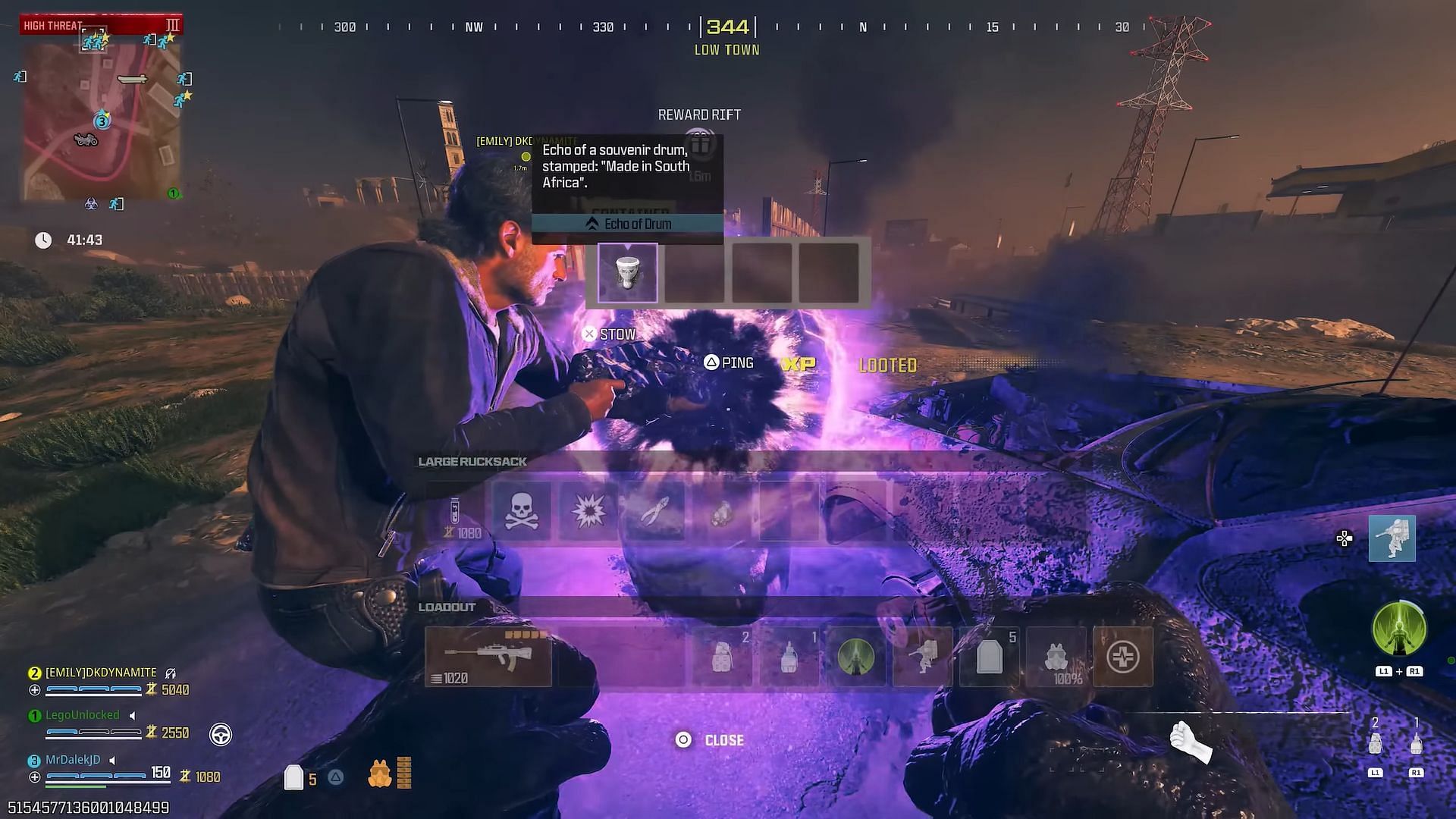 Reward Rift Purple Echo of Drum (Image via Activision || YouTube@MrDalekJD)