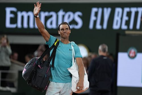 Rafael Nadal waves the crowd goodbye after his US Open exit Source: Getty